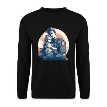 Jour des anciens combattants Papa Grand-père Anciens combattants - Sweat-shirt Unisexe - noir - Devant - Alina (178cm) & Michal (187cm)