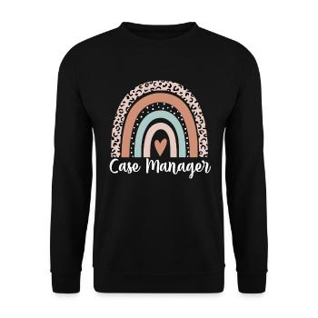Case Manager Rainbow Leopard Funny Case Manager - Unisex Sweatshirt - black - Front - Alina (178cm) & Michal (187cm)