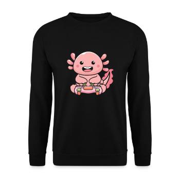 Mignon axolotl drôle mexicain salamandre amant Tee - Sweat-shirt Unisexe - noir - Devant - Alina (178cm) & Michal (187cm)