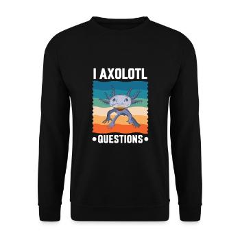 Mignon axolotl drôle mexicain salamandre amant Tee - Sweat-shirt Unisexe - noir - Devant - Alina (178cm) & Michal (187cm)
