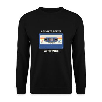 Dicton rétro sarcastique de l’âge - Sweat-shirt Unisexe - noir - Devant - Alina (178cm) & Michal (187cm)