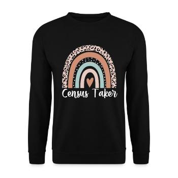Census Taker Rainbow Leopard Funny Census Taker - Unisex Sweatshirt - black - Front - Alina (178cm) & Michal (187cm)