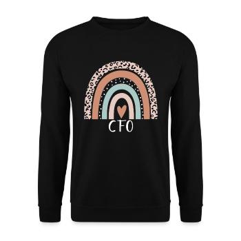 CFO Rainbow Leopard Funny CFO Appreciation - Unisex Sweatshirt - black - Front - Alina (178cm) & Michal (187cm)