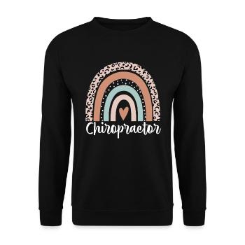 Chiropraticien Arc-en-ciel Léopard Drôle Chiropraticien - Sweat-shirt Unisexe - noir - Devant - Alina (178cm) & Michal (187cm)