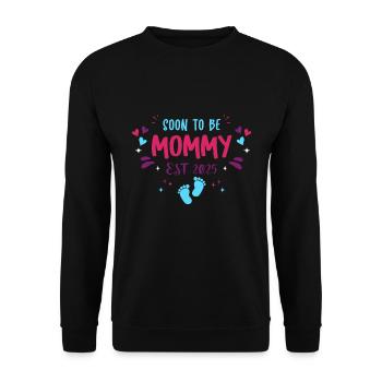 Maman et Maman 2025 Bientôt maman 2025 - Sweat-shirt Unisexe - noir - Devant - Alina (178cm) & Michal (187cm)