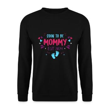 Maman et Maman 2024 Bientôt maman 2024 - Sweat-shirt Unisexe - noir - Devant - Alina (178cm) & Michal (187cm)