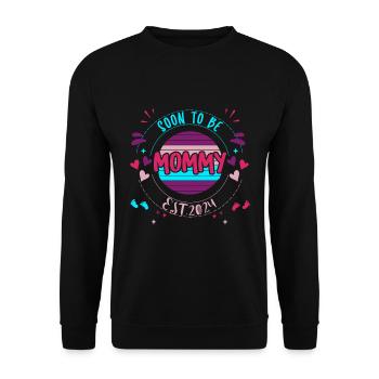 Maman et Maman 2024 Bientôt maman 2024 - Sweat-shirt Unisexe - noir - Devant - Alina (178cm) & Michal (187cm)