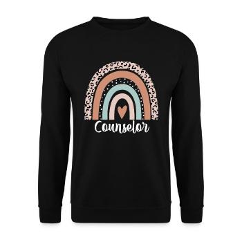 Berater Regenbogenleopard Lustiger Berater - Unisex Pullover - Schwarz - Vorne - Alina (178cm) & Michal (187cm)