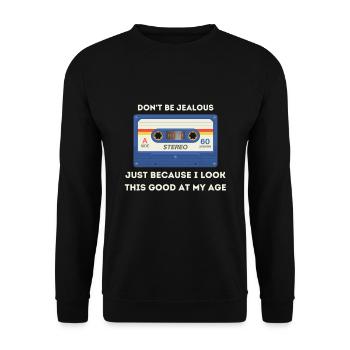 Dicton rétro sarcastique de l’âge - Sweat-shirt Unisexe - noir - Devant - Alina (178cm) & Michal (187cm)