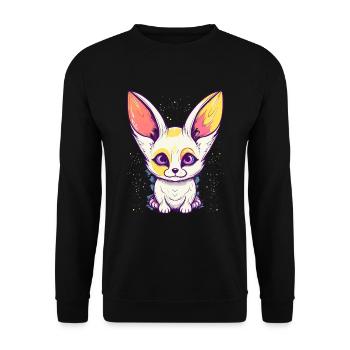 Süßer Anime -Stil Fox Kawaii - Unisex Pullover - Schwarz - Vorne - Alina (178cm) & Michal (187cm)