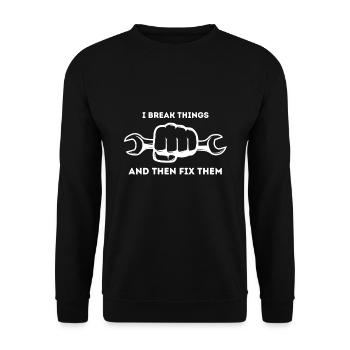 Dictons drôles de mécaniciens - Sweat-shirt Unisexe - noir - Devant - Alina (178cm) & Michal (187cm)