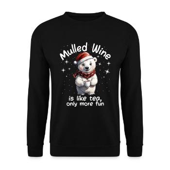 Christmas Market Funny Mulled Wine Drink Sayings - Unisex Sweatshirt - black - Front - Alina (178cm) & Michal (187cm)