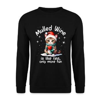 Christmas Market Funny Mulled Wine Drink Sayings - Unisex Sweatshirt - black - Front - Alina (178cm) & Michal (187cm)
