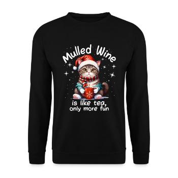Christmas Market Funny Mulled Wine Drink Sayings - Unisex Sweatshirt - black - Front - Alina (178cm) & Michal (187cm)