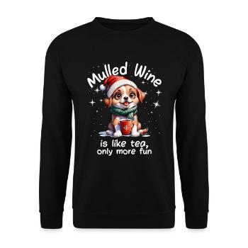 Christmas Market Funny Mulled Wine Drink Sayings - Unisex Sweatshirt - black - Front - Alina (178cm) & Michal (187cm)