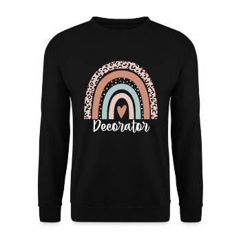 Decorator Rainbow Leopard Funny Decorator - Unisex Sweatshirt - black - Front - Alina (178cm) & Michal (187cm)