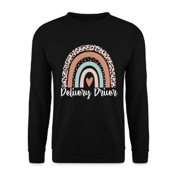 Delivery Driver Rainbow Leopard Funny Delivery - Unisex Sweatshirt - black - Front - Alina (178cm) & Michal (187cm)