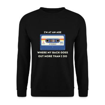Retro -sarkastisches Alter Spruch - Unisex Pullover - Schwarz - Vorne - Alina (178cm) & Michal (187cm)