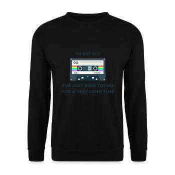 Retro -sarkastisches Alter Spruche - Unisex Pullover - Schwarz - Vorne - Alina (178cm) & Michal (187cm)