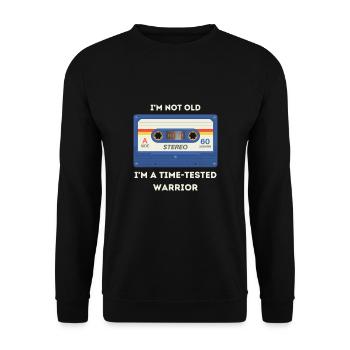 Dicton rétro sarcastique de l’âge - Sweat-shirt Unisexe - noir - Devant - Alina (178cm) & Michal (187cm)