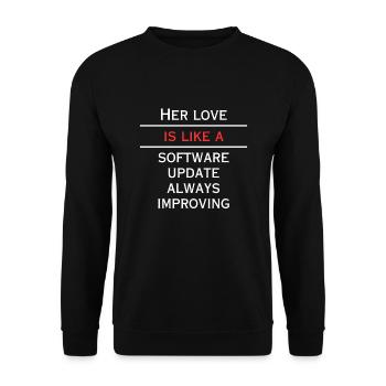 Love is, as always, better update - Unisex Sweatshirt - black - Front - Alina (178cm) & Michal (187cm)