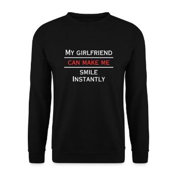 She makes me smile instantly - Unisex Sweatshirt - black - Front - Alina (178cm) & Michal (187cm)