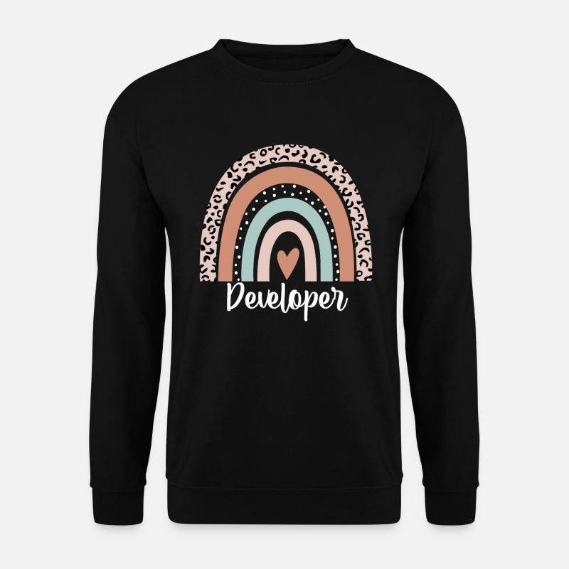 Entwickler Rainbow Leopard Lustiger Entwickler - Unisex Pullover - Schwarz