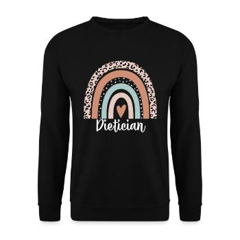 Diététicien Rainbow Leopard Diététicien drôle - Sweat-shirt Unisexe - noir - Devant - Alina (178cm) & Michal (187cm)