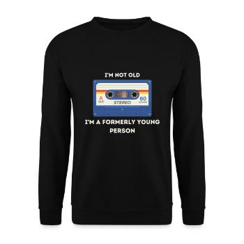 Dicton rétro sarcastique de l’âge - Sweat-shirt Unisexe - noir - Devant - Alina (178cm) & Michal (187cm)