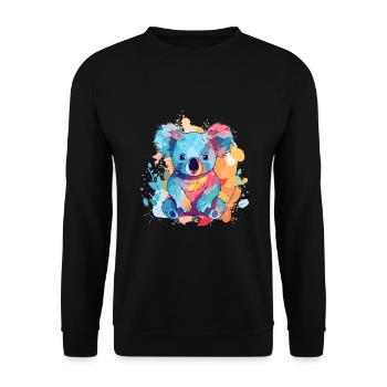 Süßer Anime -Stil Koala Kawaii - Unisex Pullover - Schwarz - Vorne - Alina (178cm) & Michal (187cm)