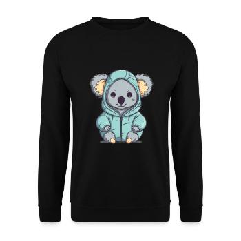 Süßer Anime -Stil Koala Kawaii - Unisex Pullover - Schwarz - Vorne - Alina (178cm) & Michal (187cm)