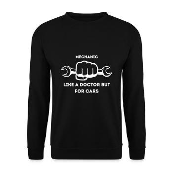 Mechanic funny sayings - Unisex Sweatshirt - black - Front - Alina (178cm) & Michal (187cm)