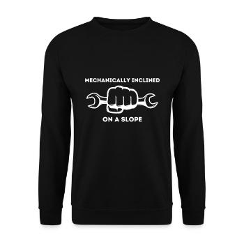 Mechaniker lustige Sprüche - Unisex Pullover - Schwarz - Vorne - Alina (178cm) & Michal (187cm)