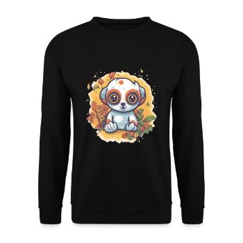 Mignon Anime Style Lent Loris Kawaii - Sweat-shirt Unisexe - noir - Devant - Alina (178cm) & Michal (187cm)