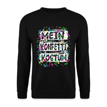 Mein Konfetti Kostüm Alaaf Helau Karneval - Unisex Pullover - Schwarz - Vorne - Alina (178cm) & Michal (187cm)