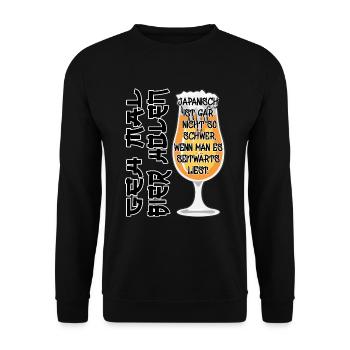 Biertrinker Geh mal Bier holen - Unisex Pullover - Schwarz - Vorne - Alina (178cm) & Michal (187cm)
