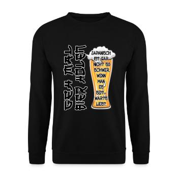 Biertrinker Geh mal Bier holen - Unisex Pullover - Schwarz - Vorne - Alina (178cm) & Michal (187cm)
