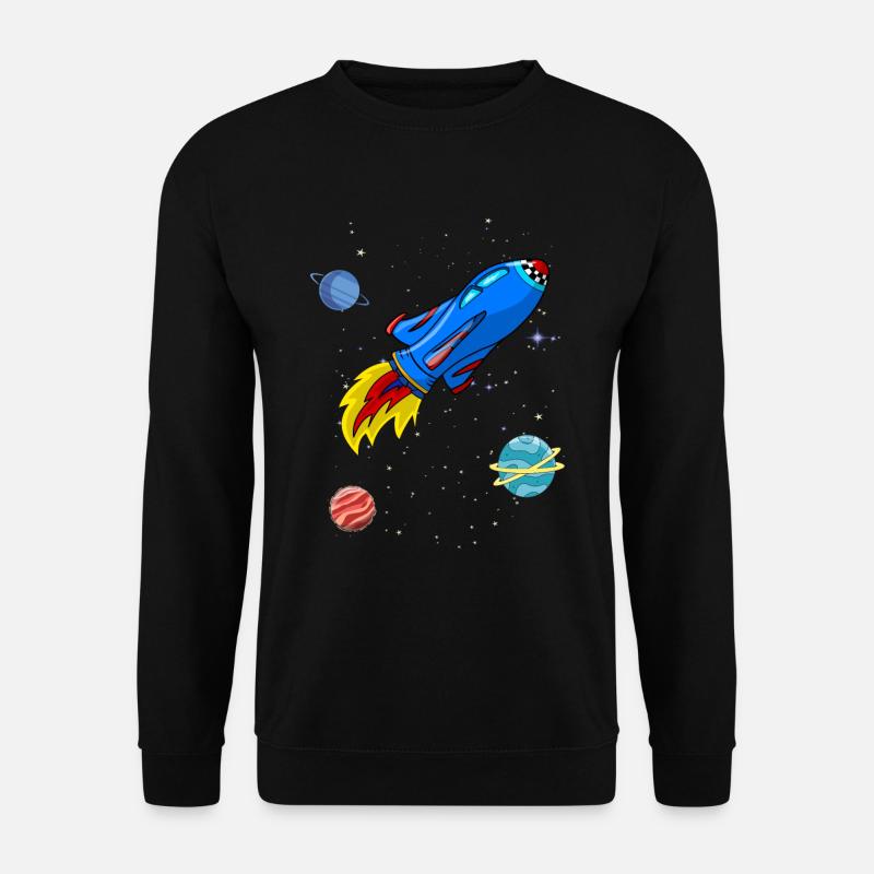 Rocket, Space, Planets, Stars - Unisex Sweatshirt - black