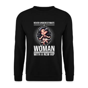 Hip Replacement Surgery Arthroplasty - Unisex Sweatshirt - black - Front - Alina (178cm) & Michal (187cm)