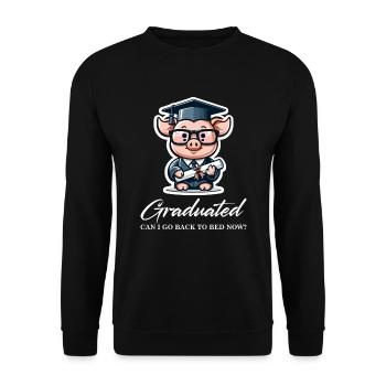 University Graduate Degree Graduate - Unisex Sweatshirt - black - Front - Alina (178cm) & Michal (187cm)