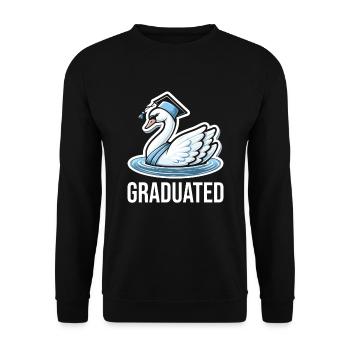 University Graduate Degree Graduate - Unisex Sweatshirt - black - Front - Alina (178cm) & Michal (187cm)