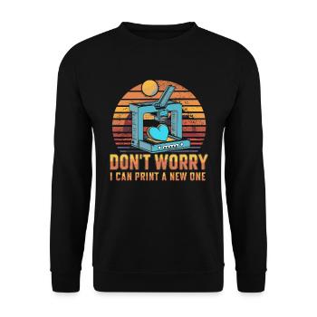 Don't worry, I can reprint it 3D printing - Unisex Sweatshirt - black - Front - Alina (178cm) & Michal (187cm)