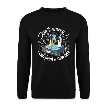 Don't worry, I can reprint it 3D printing - Unisex Sweatshirt - black - Front - Alina (178cm) & Michal (187cm)