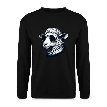 Sheep Whisperer Sheep - Unisex Sweatshirt - black - Front - Alina (178cm) & Michal (187cm)