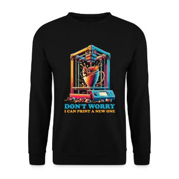 Ne vous inquiétez pas, je peux le réimprimer en impression 3D - Sweat-shirt Unisexe - noir - Devant - Alina (178cm) & Michal (187cm)