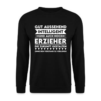 Handsome, intelligent and educator - Unisex Sweatshirt - black - Front - Alina (178cm) & Michal (187cm)