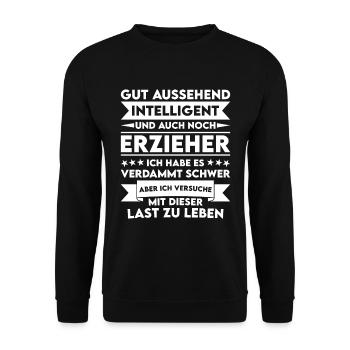 Handsome, intelligent and educator - Unisex Sweatshirt - black - Front - Alina (178cm) & Michal (187cm)