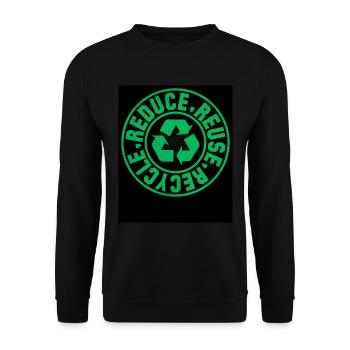 Tag Der Erde Reduzieren, Wiederverwenden, Recyceln - Unisex Pullover - Schwarz - Vorne - Alina (178cm) & Michal (187cm)