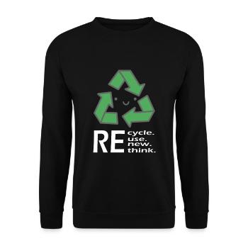 Earth Day – Recycle, Reuse - Unisex Sweatshirt - black - Front - Alina (178cm) & Michal (187cm)