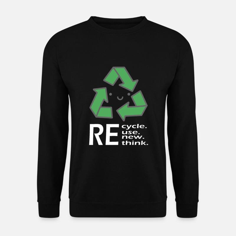 Earth Day – Recycle, Reuse - Unisex Sweatshirt - black